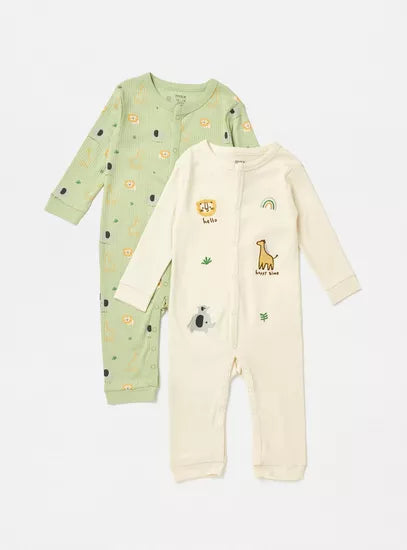 MAX : Pack of 2 - Safari Print Sleepsuit