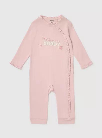 MAX : Pack of 2 - Floral Print Sleepsuit with Long Sleeves