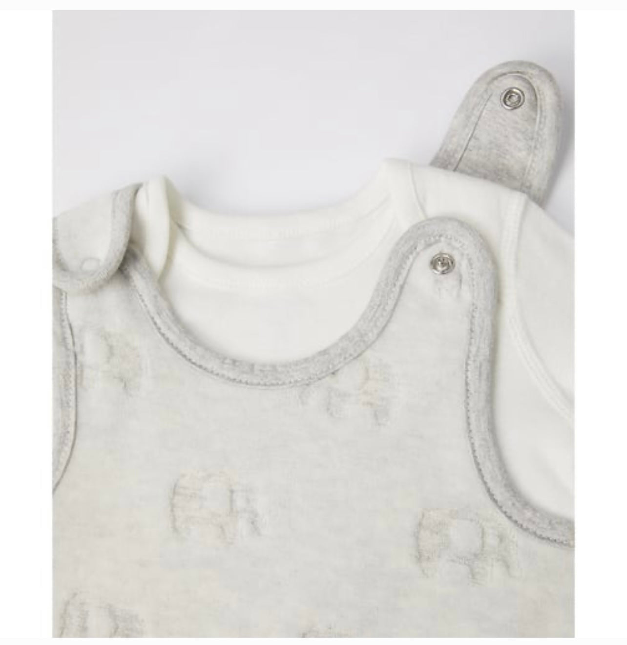 Mothercare grey fleece dungrees set